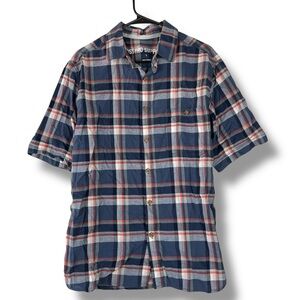 Mossimo Supply Co Shirt Mens L Large Short Sleeve Plaid Button Down New With Tag